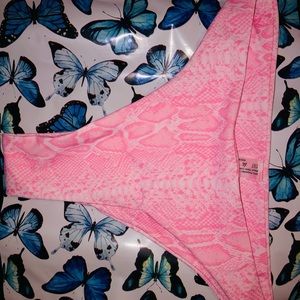 Pink snakeskin bikini bottoms